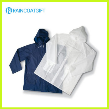 Impermeable ligero impermeable claro PVC / EVA Raincoat Rvc-036